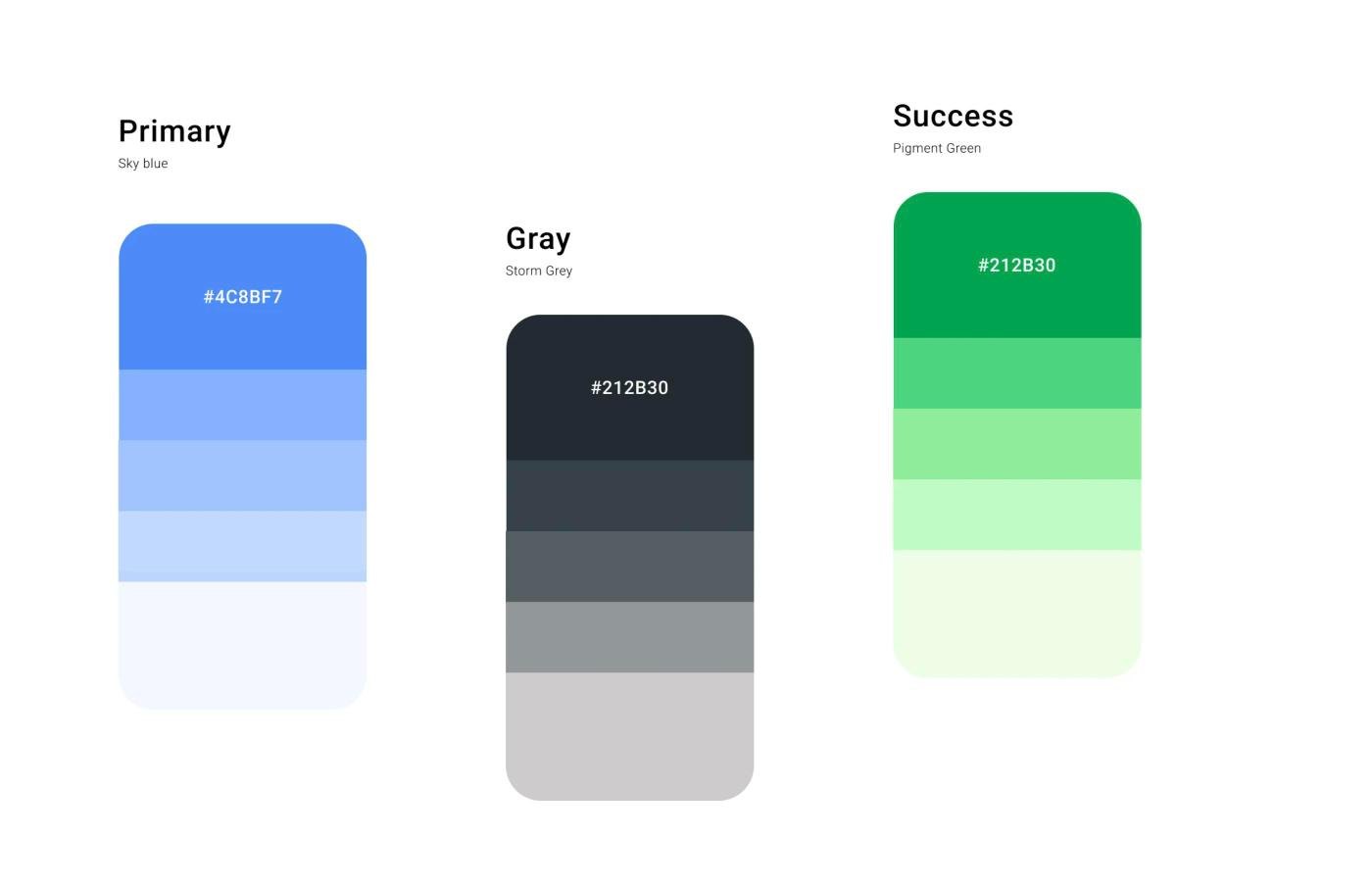Color palette: primary sky blue #4C8BF7, storm grey and pigment green scales
