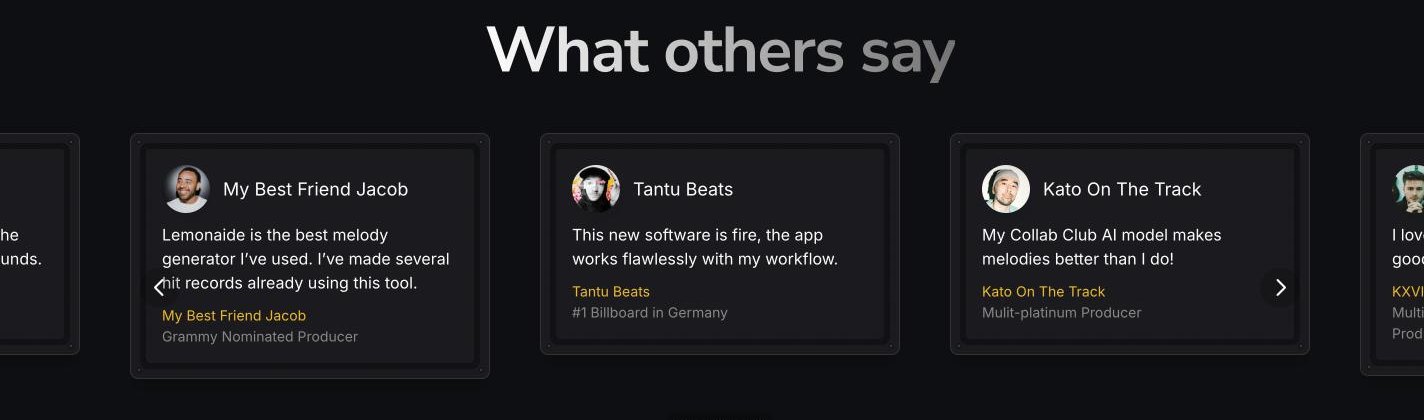 Testimonials carousel