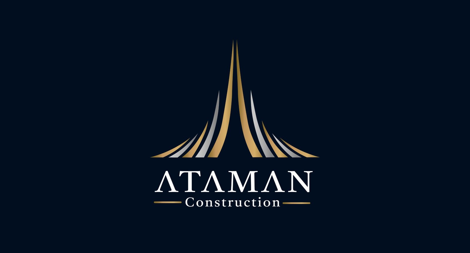 Ataman Construction logo on navy