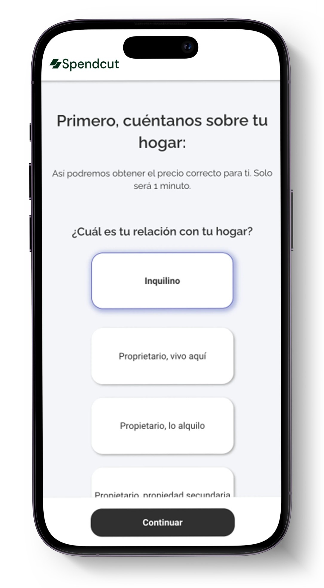 One question per screen onboarding